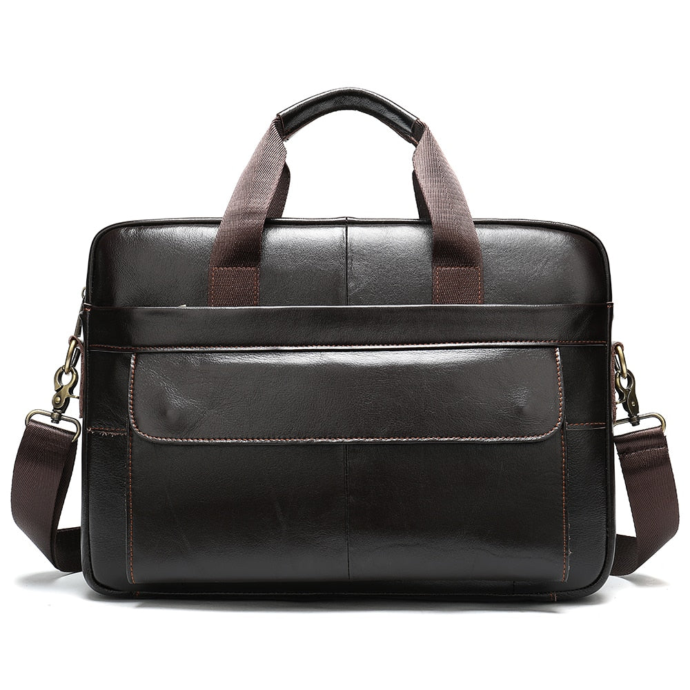 WESTAL Men's Briefcases Men's Bags Genuine Leather Lawyer/office Bag for Men Laptop Bag Leather Briefcases Bag for Documents 209