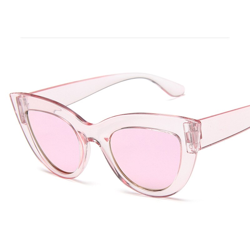 DRESSUUP 13 Colors Sunglasses Women Cat Eye Retro Thick Frame Brand Designer Eyewear Fashiong Mirror Lens Ladies Sun Glasses