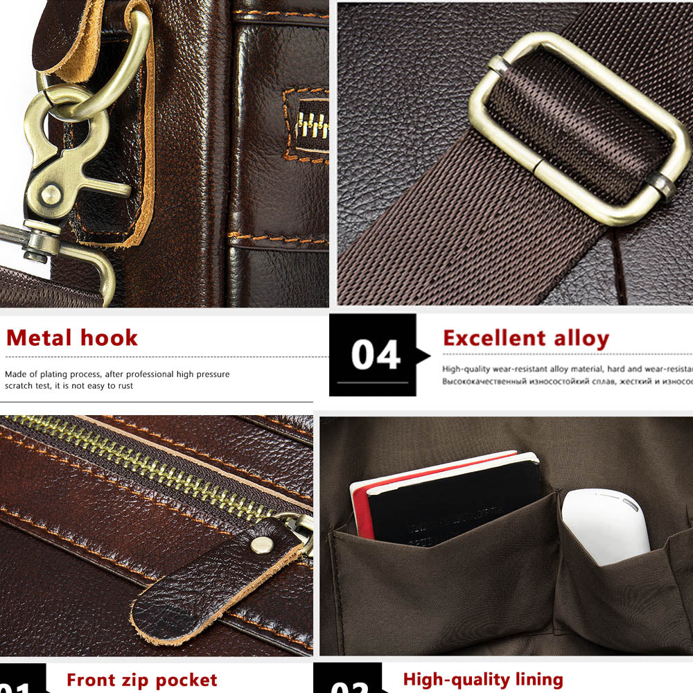WESTAL Men's Briefcases Men's Bags Genuine Leather Lawyer/office Bag for Men Laptop Bag Leather Briefcases Bag for Documents 209