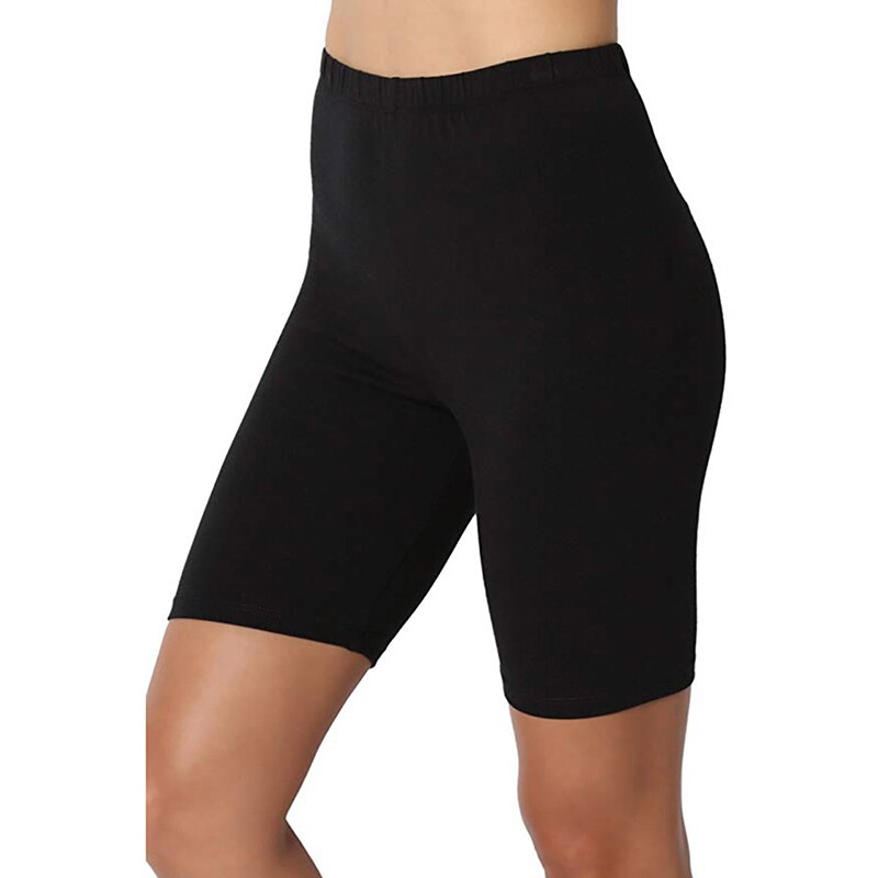 Ladies Outdoor exercise Plain Active Summer Cycling Shorts Stretch Basic Short Hot Solid Black Soft wear Shorts for women female