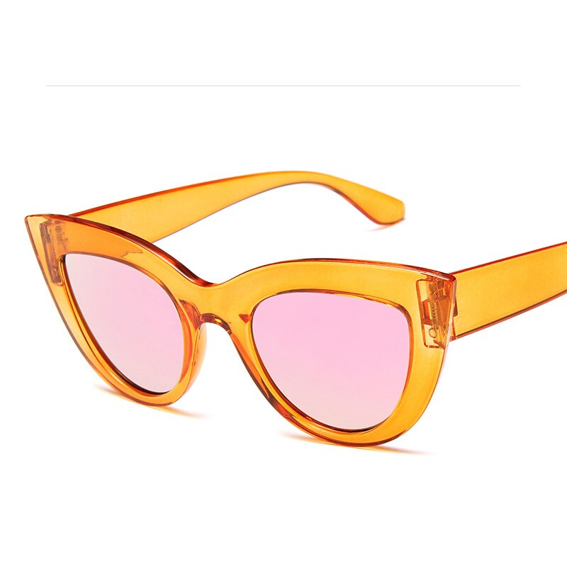 DRESSUUP 13 Colors Sunglasses Women Cat Eye Retro Thick Frame Brand Designer Eyewear Fashiong Mirror Lens Ladies Sun Glasses