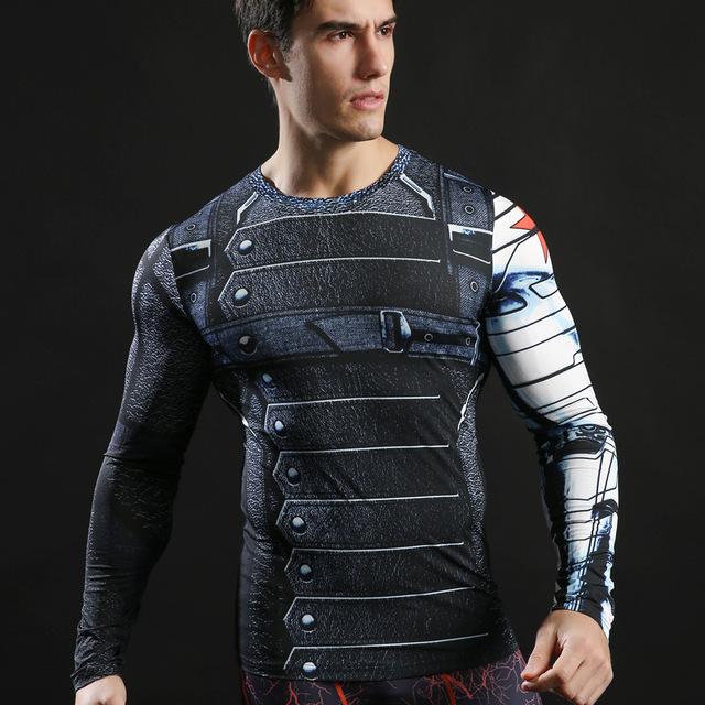 Anime 3D Printed Tshirts Men Compression Shirts Long Sleeve Tops Fitness T-shirts Novelty Slim Tights Tee Male Cosplay Costume