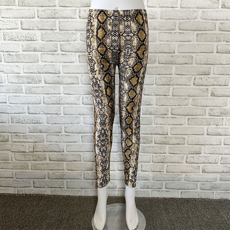 High Waist Sexy Legging Snake Print Leggings Fitness Leggins Women Skinny Active Wear Push Up Pants Workout Leggings