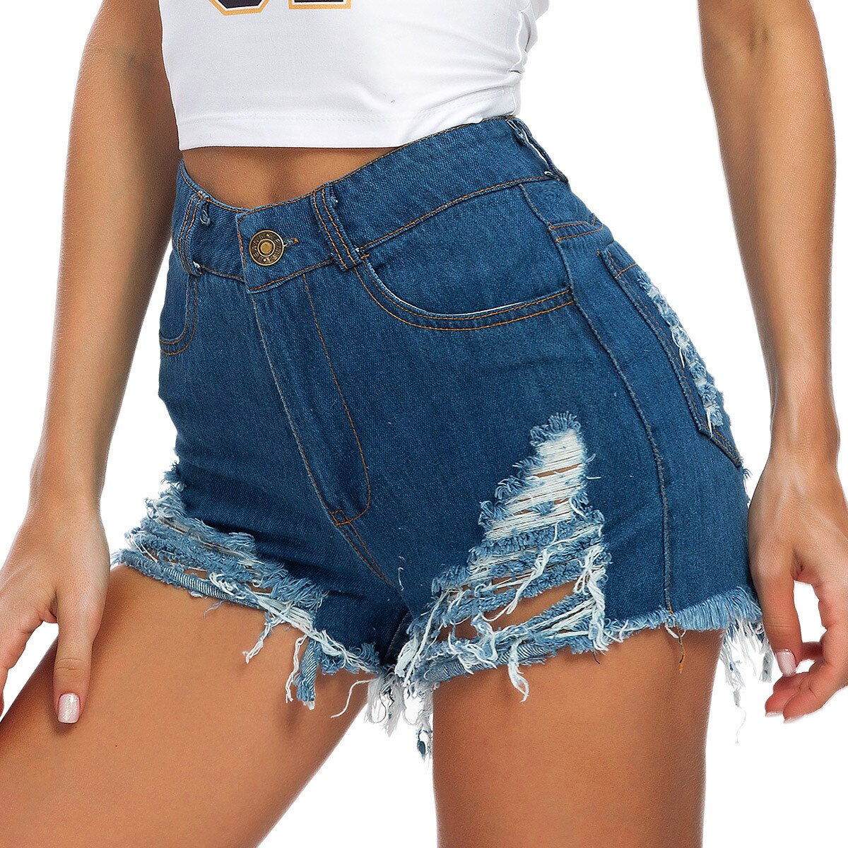New autumn Sexy Women Jeans denim Shorts hot Pants sexy hole nightclub Dresses skinny jeans woman high waist jeans
