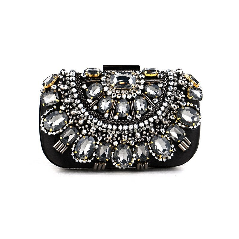 Hollow Style Acrylic Women Day Clutch Party Wedding Shoulder Chain Evening Bags Diamonds Handbags Purse