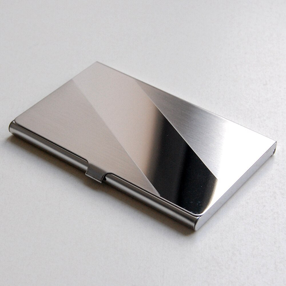 1 Piece Stainless Steel Card Holder Stainless Steel Silver Aluminium Credit Card Case Women Wallets Nueva Vogue Men ID Card Box