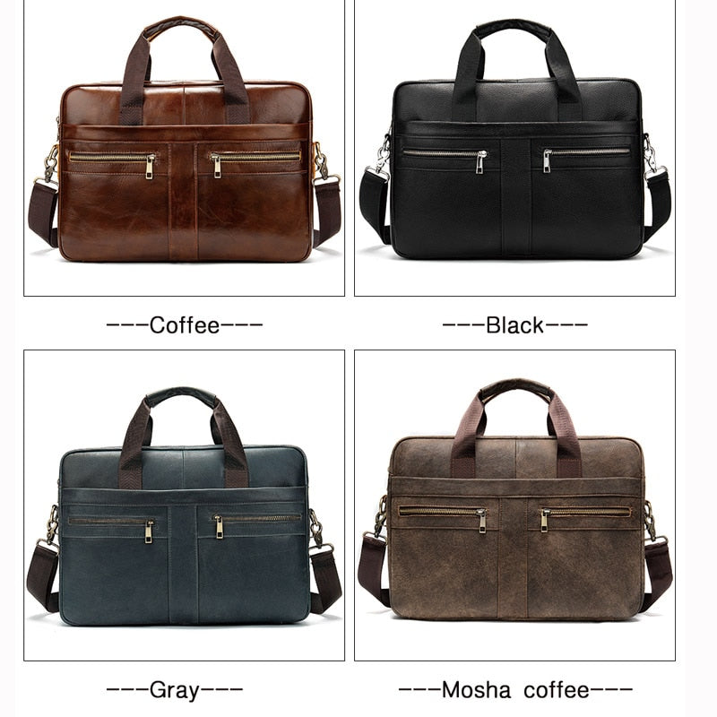 WESTAL Men's Briefcases Men's Bags Genuine Leather Lawyer/office Bag for Men Laptop Bag Leather Briefcases Bag for Documents 209