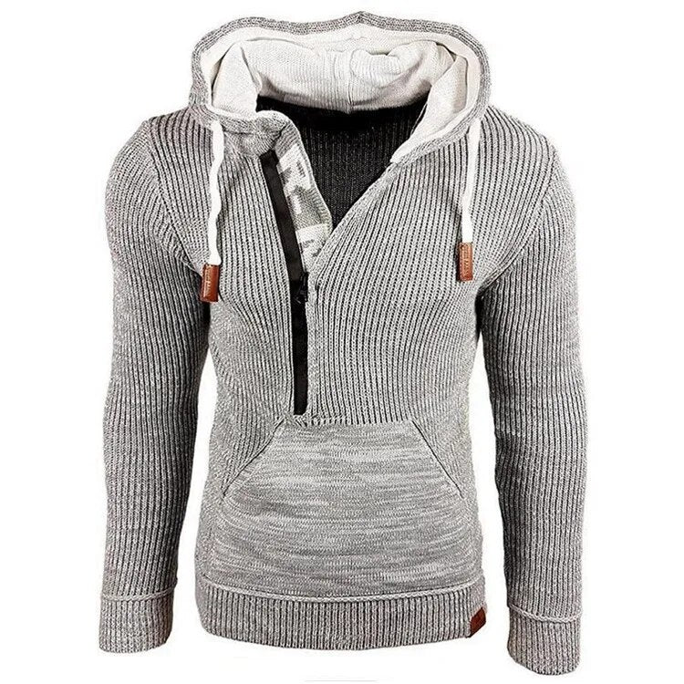 New2023 Autumn Winter Men's Hooded Sweaters Warm Slim High Neck Sweater Long-sleeved Shirt Male Knitwear Mens Clothes Tops S-4XL