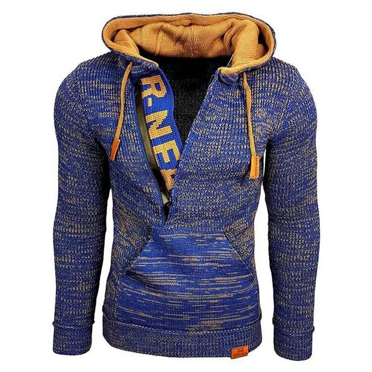 New2023 Autumn Winter Men's Hooded Sweaters Warm Slim High Neck Sweater Long-sleeved Shirt Male Knitwear Mens Clothes Tops S-4XL