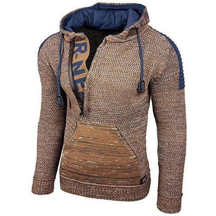 New2023 Autumn Winter Men's Hooded Sweaters Warm Slim High Neck Sweater Long-sleeved Shirt Male Knitwear Mens Clothes Tops S-4XL