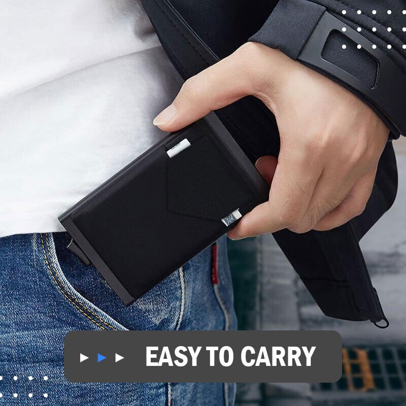 Pop Up Id RFID Card Male Wallet Mini Package Aluminum Metal Organizer Gear Storage Bag Smart Stationery Women Wallet purse
