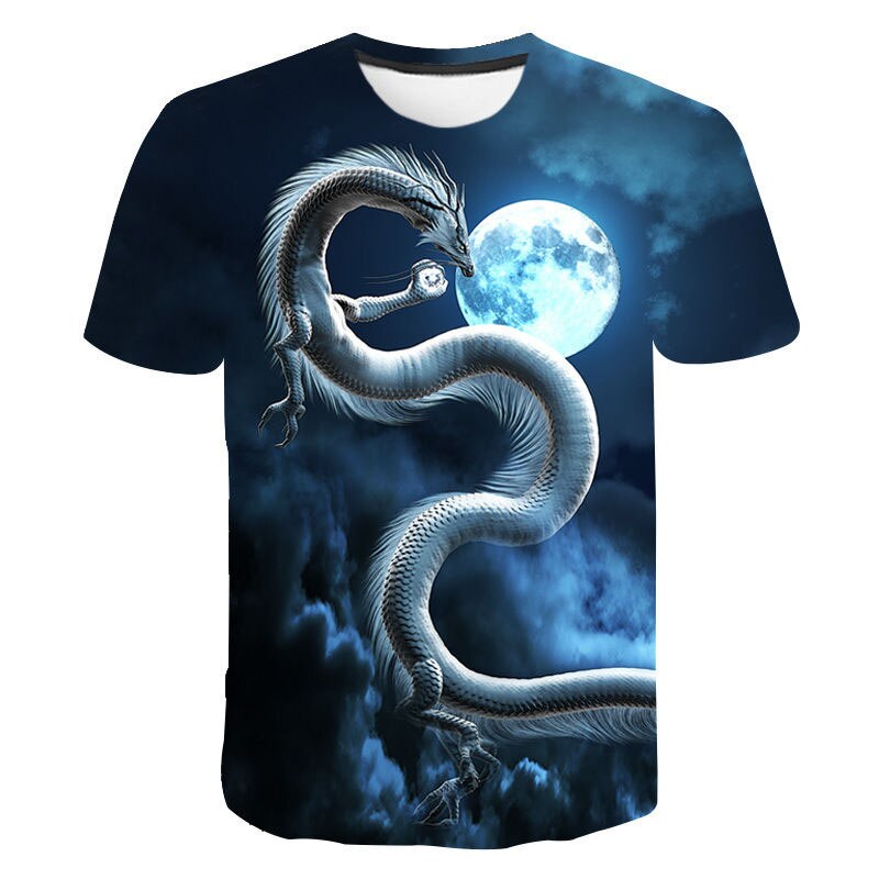 Summer Dragon 3D Printed Pattern Men's T-shirt Casual Sports O Collar Short Sleeved Shirt Hip-Hop Harajuku Oversized T Shirt 6XL