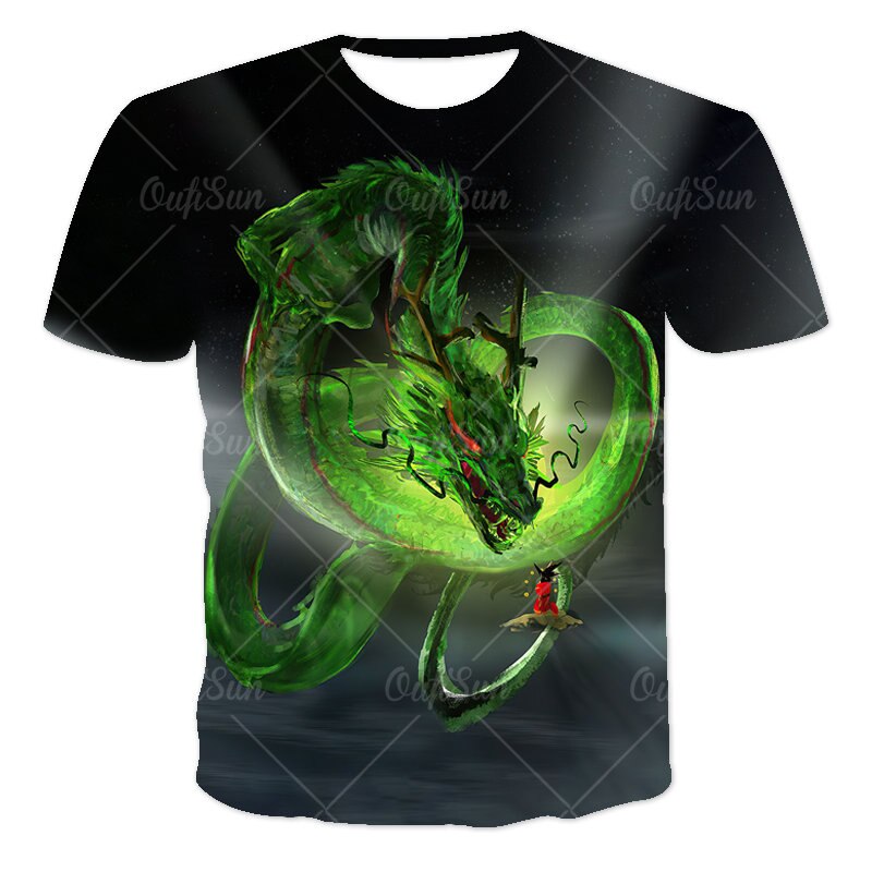 Summer Dragon 3D Printed Pattern Men's T-shirt Casual Sports O Collar Short Sleeved Shirt Hip-Hop Harajuku Oversized T Shirt 6XL