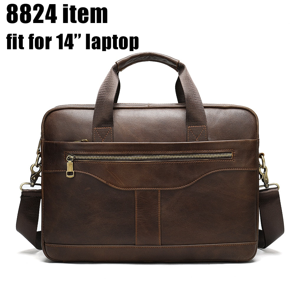 WESTAL Men's Briefcases Men's Bags Genuine Leather Lawyer/office Bag for Men Laptop Bag Leather Briefcases Bag for Documents 209