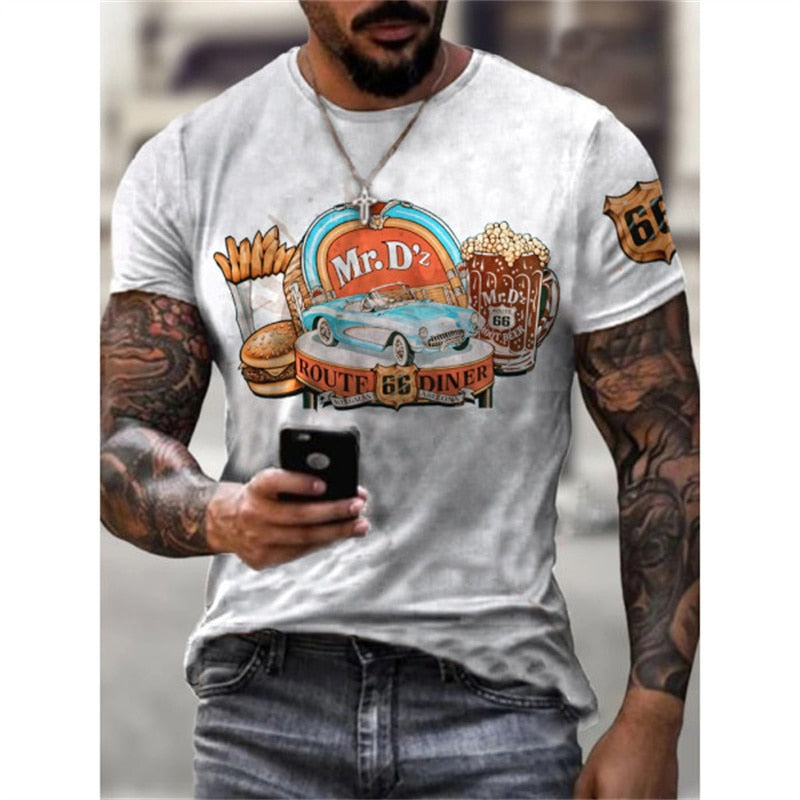 Summer hot sale Men_s T Shirts Oversized Loose Street wear Men Women Clothes Vinta Tees Tops