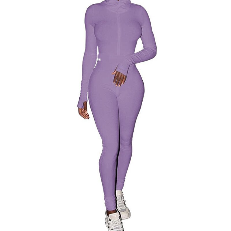 Active Wear Knit Ribbed Rompers Sporty Workout Womens Jumpsuit Long Sleeve Zipper Green Embroidery Letter Print Jogger PR1421G