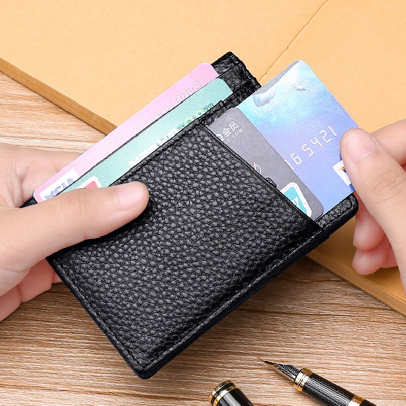 Super Slim Soft Wallet Solid Mini Credit Card Holder Multi Slots Coin Purse Wallet Pu Leather Purse Card Holders Men Wallet