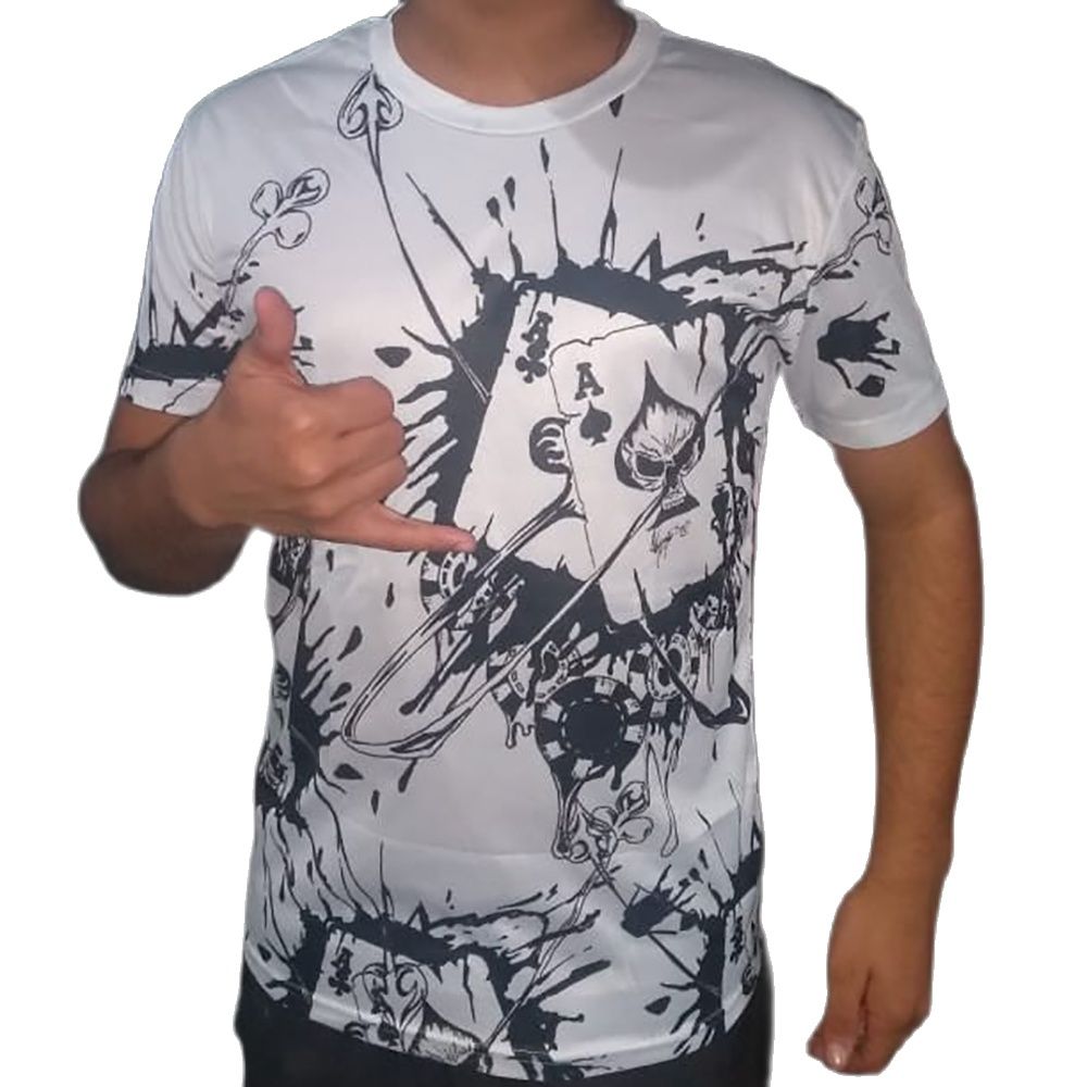 Horrible Skull Spades Poker T-Shirt Casual Men Summer 3D-Print Extra-Large T-Shirt 2022 Comfort Breathable T-Shirt Tops 110-6XL