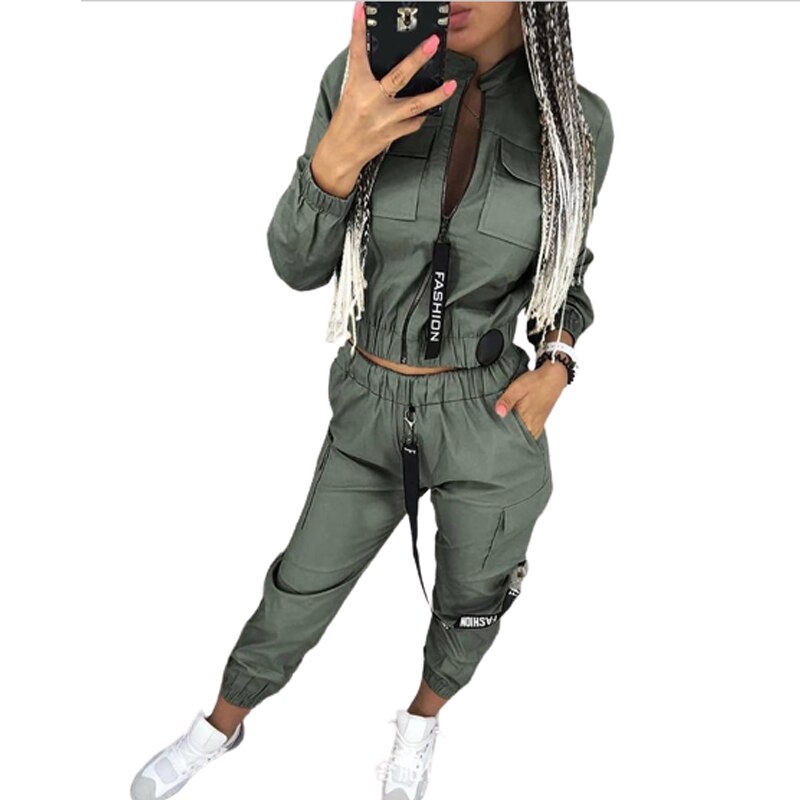Long Sleeve Zipper Tops Two Pieces Tracksuit Sets Women Joggers Pants Streetwear Track Suit Casual Sport Joggers 2022 New