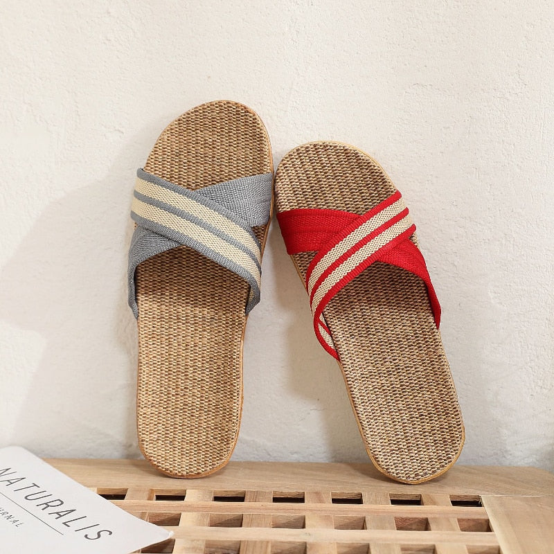 Couple Indoor Home Linen Summer Cotton and Linen Thickened Slippers House Sandals Men Light Cool Floor Hemp Shoes Women Y