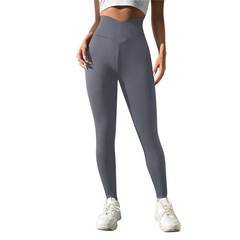 2023 Nylon Back V Butt Yoga Pants Women High Waist Fitness Workout Gym Running Scrunch Leggings Trousers Jogging Active Wear
