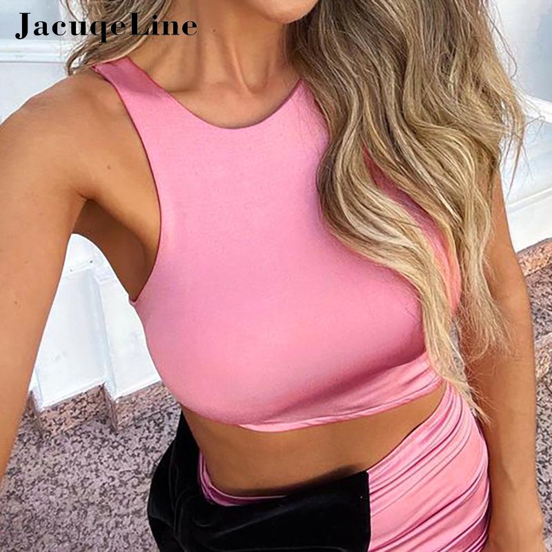 Jacuqeline Women Bodycon Elegant Dress Sets 2 Pcs Sexy Sleeveless Crop Tops and Bow Patchwork Ruched Slits Maxi Skirt Suit Party