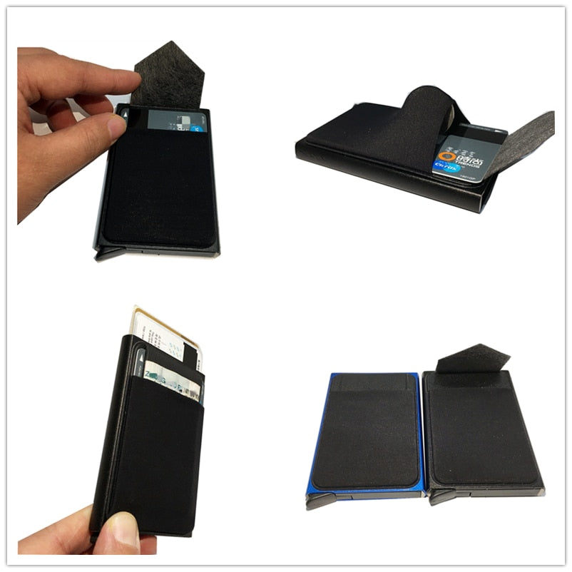 Men Business Aluminum Cash ID Card Holder RFID Blocking Slim Metal Wallet Coin Purse card case credit card wallet rfid wallet