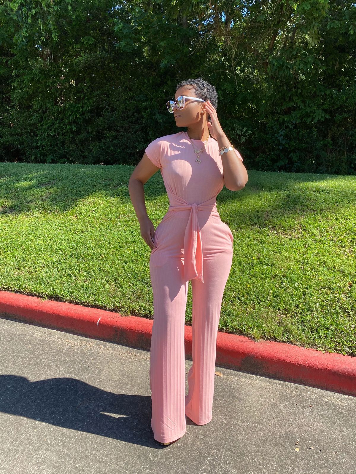 Streetwear Fashion Jump Suits for Women Pit Strip Short Sleeves Straps Jumpsuit Long Pants Home Comfortable Casual Women's Wear