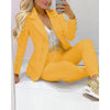 2023 Women 2pcs Clothes Set Spring Summer Solid Color Cardigan Single-Breasted French Casual Suit Jacket Skinny Pants