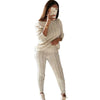 5xl Casual Knitted Long Sleeve O-neck Sweater Top &amp; Long Pants Suit Women Solid Color 2 Pieces Sets 2023 Autumn Winter Clothing