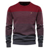 AIOPESON Brand Cotton Sweater Men Fashion Casual O-Neck Spliced Pullovers Knitted Sweater Male New Winter Warm Mens Sweaters