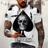 Horrible Skull Spades Poker T-Shirt Casual Men Summer 3D-Print Extra-Large T-Shirt 2022 Comfort Breathable T-Shirt Tops 110-6XL