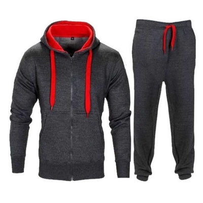 Pop Nice Autumn Winter Men's Sweatsuit Sets 2 Piece Zipper Jacket Track Suit Pants Casual Tracksuit Men Sportswear Set Clothes