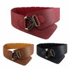 Elastic Women's Wide Belt Fashion Cinch Belt Cummerbund Suitable For Dress Coat Metal Litchi Pattern Wide Waist Belts