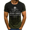 Hot Sale Men's Jesus Christ Cross Print Short Sleeve Casual All-Match Fashion T-Shirt Oversized Round Neck T-Shirt XXS-4XL