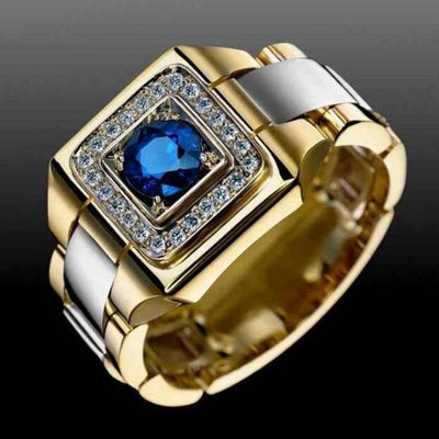 18K Multi rose Gold Ring for men/Women Natural 1 Carat sapphire Diamond Jewelry Anillos De Bizuteria Anillos Gemstone Rings Box