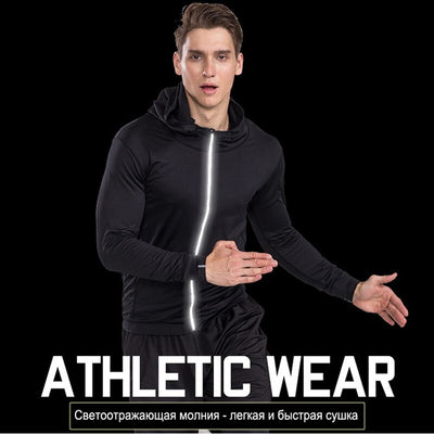 Men's Running 4PC/set Gym Legging Thermal Underwear Compression Fitness Rashguard Male Quick-Drying Tights Track Suit