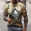 Horrible Skull Spades Poker T-Shirt Casual Men Summer 3D-Print Extra-Large T-Shirt 2022 Comfort Breathable T-Shirt Tops 110-6XL