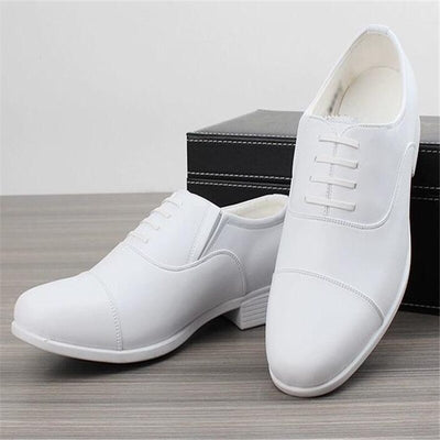 Big Size Performance White Leather Shoes Men Three Joint Military Shoe Mens Wedding mesh Shoes Solid Oxfords Wear-Resistant