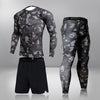 Men's Running 4PC/set Gym Legging Thermal Underwear Compression Fitness Rashguard Male Quick-Drying Tights Track Suit