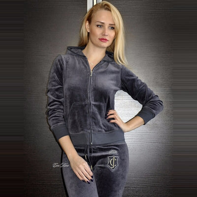 Women's Brand Velvet Fabric Tracksuits Velour Suit Female Track Suit Hoodies Tops and Pants Size S - XL