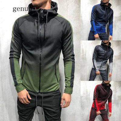 Men Hoodies Coat Pants Tracksuit Men Sporting Zipper Sweatsuit Tops Clothes Printed Hooded Hoodies Jacket Pants Track Suits Male