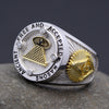 Ancient Free And Accepted Masons All Seeing Eyes Scottish Rite Masonic 925 Sterling Silver Ring
