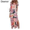 Plus Size 5XL Sexy Women Dress Summer 2020 Casual Short Sleeve Floral Maxi Dress For Women Long Dress Free Shipping Lady Dresses