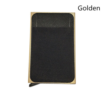 Men Women Pop-Up RFID Card Wallet, Mini Metal Aluminum Protective Gear Storage Bag, Quick Release Smart Wallet  id holder