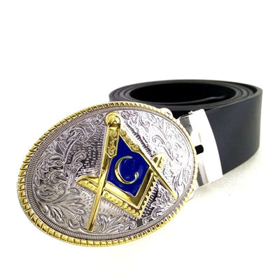 New Arrival Silver Gold Free Mason Men Belt Letter "G" Cowboy Belt Buckle Metal Men's Fashion Leather Belts for Jeans