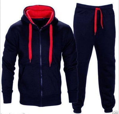 Pop Nice Autumn Winter Men's Sweatsuit Sets 2 Piece Zipper Jacket Track Suit Pants Casual Tracksuit Men Sportswear Set Clothes