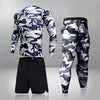 Men's Running 4PC/set Gym Legging Thermal Underwear Compression Fitness Rashguard Male Quick-Drying Tights Track Suit