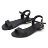 Bohemian Summer Shoes Women Sandals Solid Leather Soft Rubber Sole Basic Buckle Strap Size 34-43 Women's Sandales Femmes