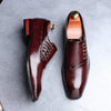 Men Leather Shoes  New Style Formal Dress Wedding Shoes Red Wine British Style Business Office Lace-Up Leather Loafers 2020 ui98